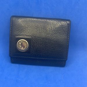 Hunting World black leather coin purse rugged wallet